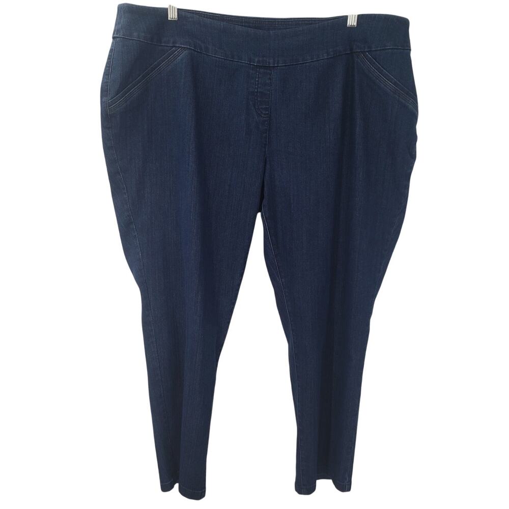 ALIA Diamond Denim Straight Leg Jean Jeggings Womens Size 24W *NWT